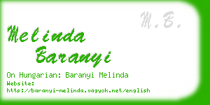 melinda baranyi business card